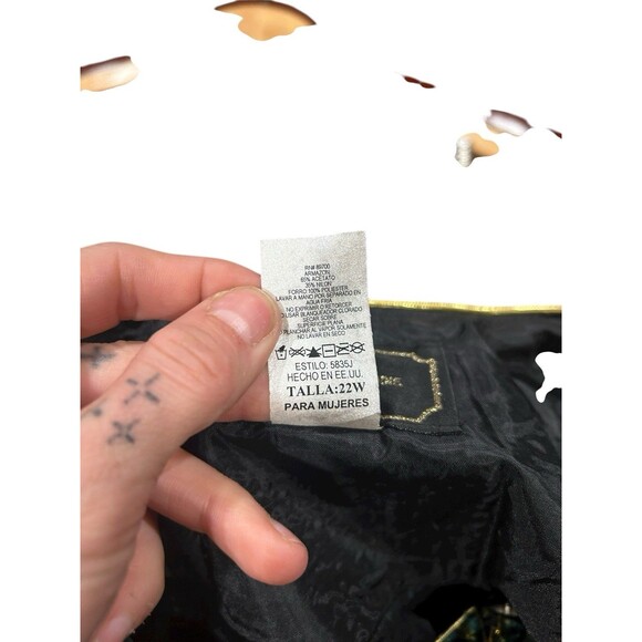 VINTAGE R & K Evenings Jacket Coat Dressy Fancy 90s Velvet Floral Print 22W - Picture 6 of 6